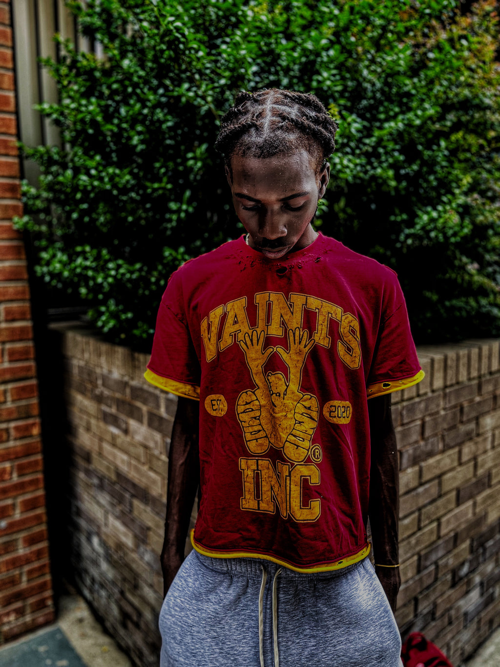 Red/Yellow College tee
