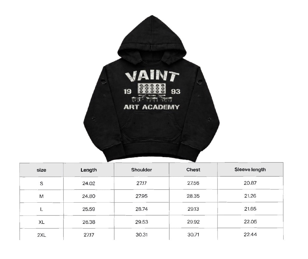 *VAINT ACADEMY* BLACK HOODIE