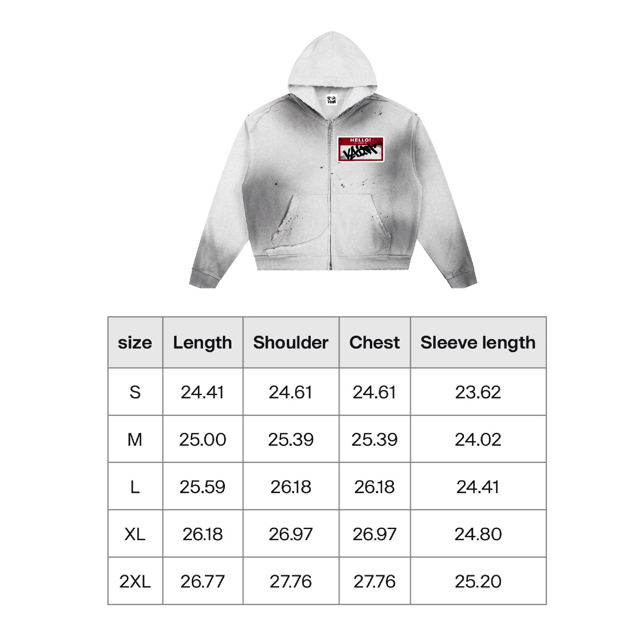 *HELLO VAINT* DISTRESSED HOODIE IN GREY