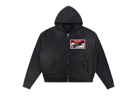 *HELLO VAINT* DISTRESSED HOODIE IN BLACK